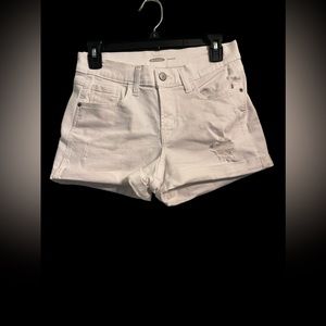 OLD NAVY WHITE CUFFED DISTRESSED BOYFRIEND SHORTS - SZ 2 - EUC